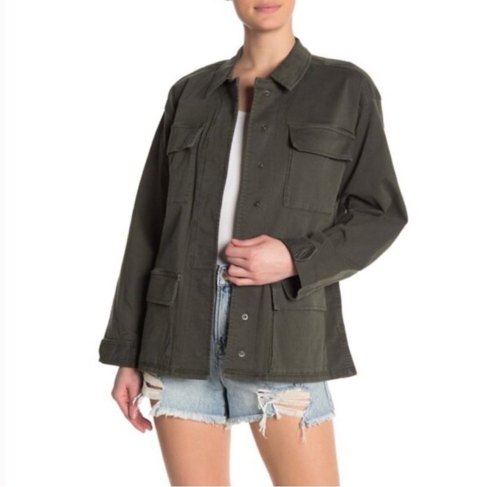 Good American Dark Olive Utility Jacket
